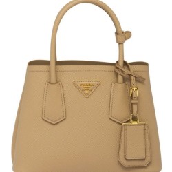 Miglior Prezzo Mini Borsa Prada Doppia In Pelle Saffiano Albicocca Replica