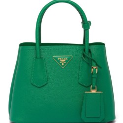 Miglior Prezzo Mini Borsa Prada Doppia In Pelle Saffiano Verde Replica