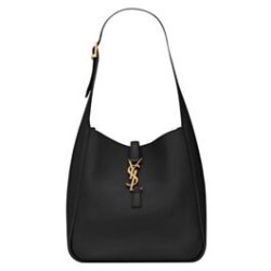 YSL Saint Laurent Le 5 A 7 Borsa Replica 1:1 Hobo Piccola Morbida In Pelle Liscia Nera