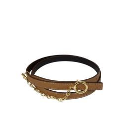 Hermes Epsom Cintura in pelle Glod Hardware Caffè