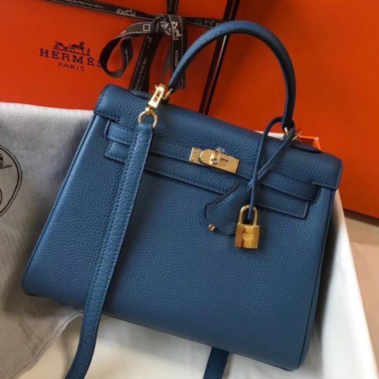 Hermes Kelly 25cm Borse Firmate Replica Sellier Clemence Pelle Blu Hermes Kelly 25cm Borse Firmate Replica Sellier Clemence Pelle Blu