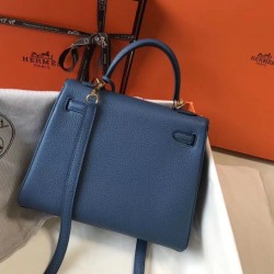 Hermes Kelly 25cm Borse Firmate Replica Sellier Clemence Pelle Blu Hermes Kelly 25cm Borse Firmate Replica Sellier Clemence Pelle Blu