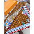 LV Silk Vivienne Xmas Square 90 M77905 Marrone LV Silk Vivienne Xmas Square 90 M77905 Marrone