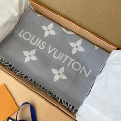 Sciarpa Louis Vuitton LV Essential In Lana Grigia M77727 Sciarpa Louis Vuitton LV Essential In Lana Grigia M77727