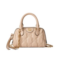 Mini borsa in pelle Gucci GG Matelasse 702251 Crema
