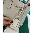 Mini Borsa Prada Doppia In Pelle Saffiano Crema