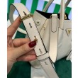 Mini Borsa Prada Doppia In Pelle Saffiano Crema