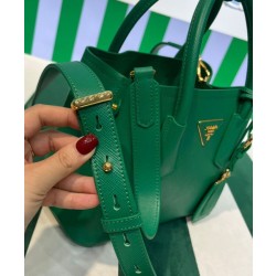 Mini Borsa Prada Doppia In Pelle Saffiano Verde