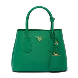 Mini Borsa Prada Doppia In Pelle Saffiano Verde