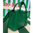 Mini Borsa Prada Doppia In Pelle Saffiano Verde