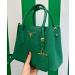 Mini Borsa Prada Doppia In Pelle Saffiano Verde