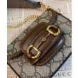Portafoglio con cinturino Gucci Horsebit 1955 699760 Caffè scuro