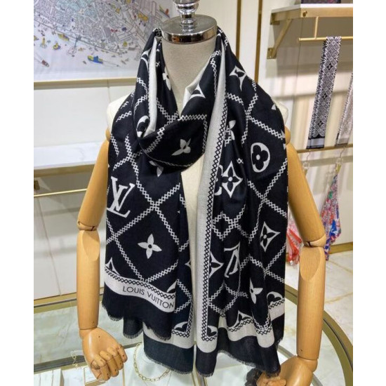 Sciarpa Crosillon da donna LV nera Sciarpa Crosillon da donna LV nera