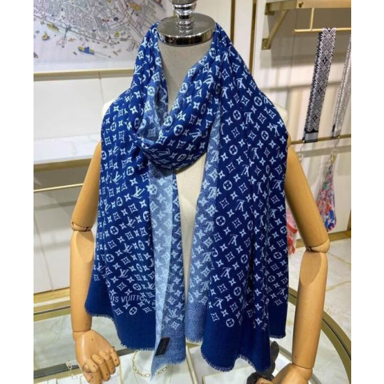 Sciarpa lunga sfumata in denim da donna di LV blu Sciarpa lunga sfumata in denim da donna di LV blu