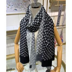 Sciarpa lunga sfumata in denim da donna LV nera