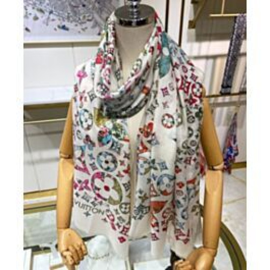 Sciarpa monogramma da donna LV bianca Sciarpa monogramma da donna LV bianca