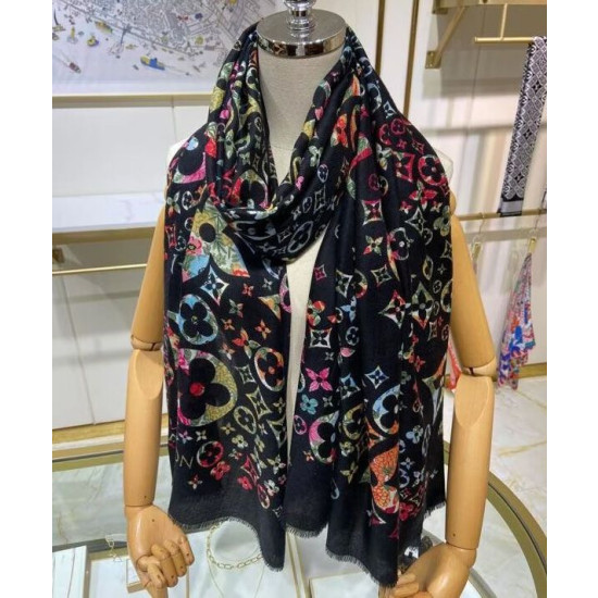 Sciarpa monogramma da donna LV nera Sciarpa monogramma da donna LV nera