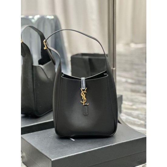 YSL Saint Laurent Le 5 À 7 Cassandre Hobo Borse Imitazioni Secchiello Morbida Piccola Pelle Liscia Nera
