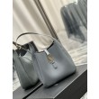 YSL Saint Laurent Le 5 À 7 Cassandre Hobo Secchiello Piccola Borsa Morbida Pelle Liscia Grigia