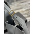 YSL Saint Laurent Le 5 À 7 Cassandre Hobo Secchiello Piccola Borsa Morbida Pelle Liscia Grigia