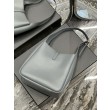 YSL Saint Laurent Le 5 À 7 Cassandre Hobo Secchiello Piccola Borsa Morbida Pelle Liscia Grigia