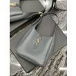 YSL Saint Laurent Le 5 À 7 Cassandre Hobo Secchiello Piccola Borsa Morbida Pelle Liscia Grigia