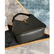 YSL Saint Laurent Le 5 A 7 Borsa Replica 1:1 Hobo Piccola Morbida In Pelle Liscia Nera