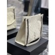 YSL Saint Laurent NIKI Borse Replica shopping media in pelle stropicciata vintage Bianco