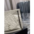 YSL Saint Laurent NIKI Borse Replica shopping media in pelle stropicciata vintage Bianco