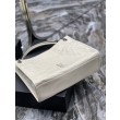 YSL Saint Laurent NIKI Borse Replica shopping media in pelle stropicciata vintage Bianco