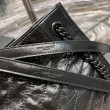 YSL Saint Laurent NIKI Borsa Replica 1:1 shopping media in pelle stropicciata vintage Nera