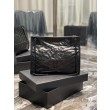 YSL Saint Laurent NIKI Borsa Replica 1:1 shopping media in pelle stropicciata vintage Nera