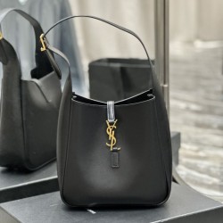 YSL Saint Laurent Le 5 À 7 Cassandre Hobo Borse Imitazioni Secchiello Morbida Piccola Pelle Liscia Nera