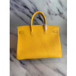 Herme Birkin Borsa 35cm fatta a mano Clemence Yellow Herme Birkin Borsa 35cm fatta a mano Clemence Yellow