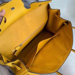 Cloni Firmate Herme Birkin Borsa 35cm fatta a mano Clemence Yellow imitazioni