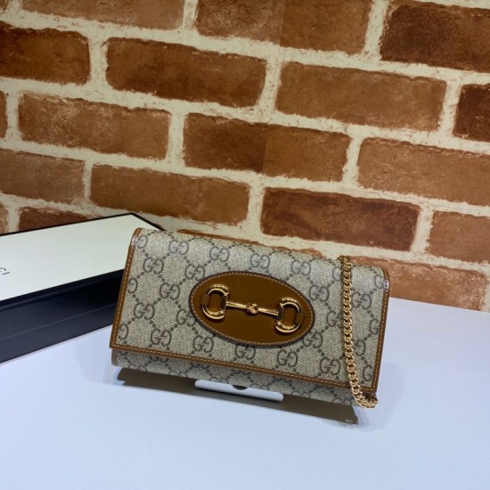 Miglior Prezzo Borsa Gucci 621888 Borsa a catena in tela GG-Supreme Horsebit 1955 Replica