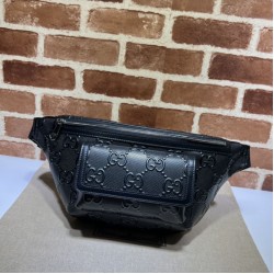 Miglior Prezzo Cintura Gucci Jumbo GG Borsa da uomo ‎645093 Nera Replica