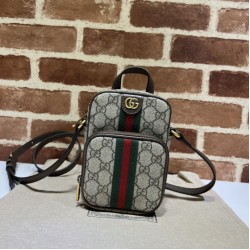 Borse Replica mini Gucci Ophidia GG Supreme tela 671682 Marrone
