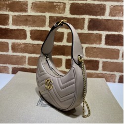 Miglior Prezzo Mini borsa a forma di mezzaluna Gucci GG Marmont 699514 Rosa Replica