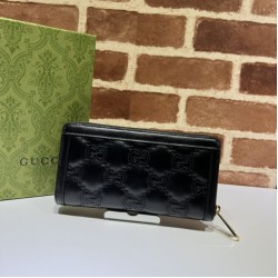 Miglior Prezzo Portafoglio con zip Gucci GG Matelassé 723784 Nero Replica