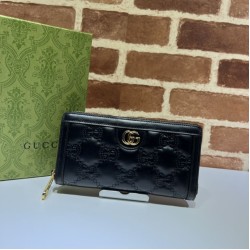 Miglior Prezzo Portafoglio con zip Gucci GG Matelassé 723784 Nero Replica