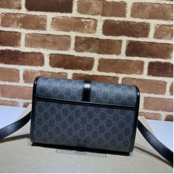 Miglior Prezzo Dettagli perfetti Borsa messenger Gucci GG con Interlocking G 745679 Nera Replica