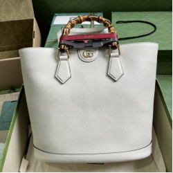 Miglior Prezzo Dettagli perfetti Borse Firmate Replica tote media Gucci Diana 750394 Bianca 