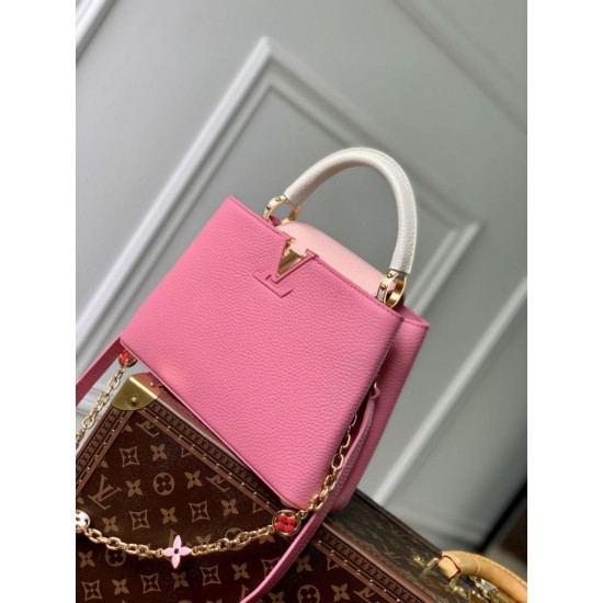 Sito Replica Qualità superiore replica mini Louis Vuitton Capucines M22375 Rosa imitazioni Miglior Prezzo Qualità superiore replica mini Louis Vuitton Capucines M22375 Rosa Replica