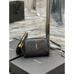Borsa a catena YSL Saint Laurent Gaby con cerniera e catena 18 cm Nera