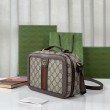 Borsa a tracolla piccola Gucci Ophidia con nastro Web 739392 Marrone