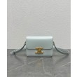 Borsa Celine Teen Triomphe in pelle di vitello lucida blu