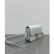 Borsa Celine Teen Triomphe in pelle di vitello lucida blu