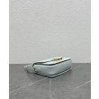 Borsa Celine Teen Triomphe in pelle di vitello lucida blu