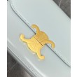 Borsa Celine Teen Triomphe in pelle di vitello lucida blu